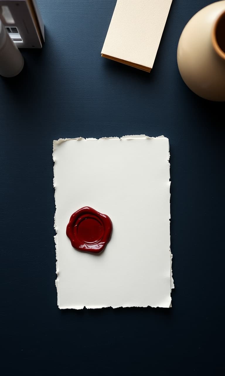 La Carta — Una hoja de papel grueso, cerrada con lacre, con el sello ya puesto.